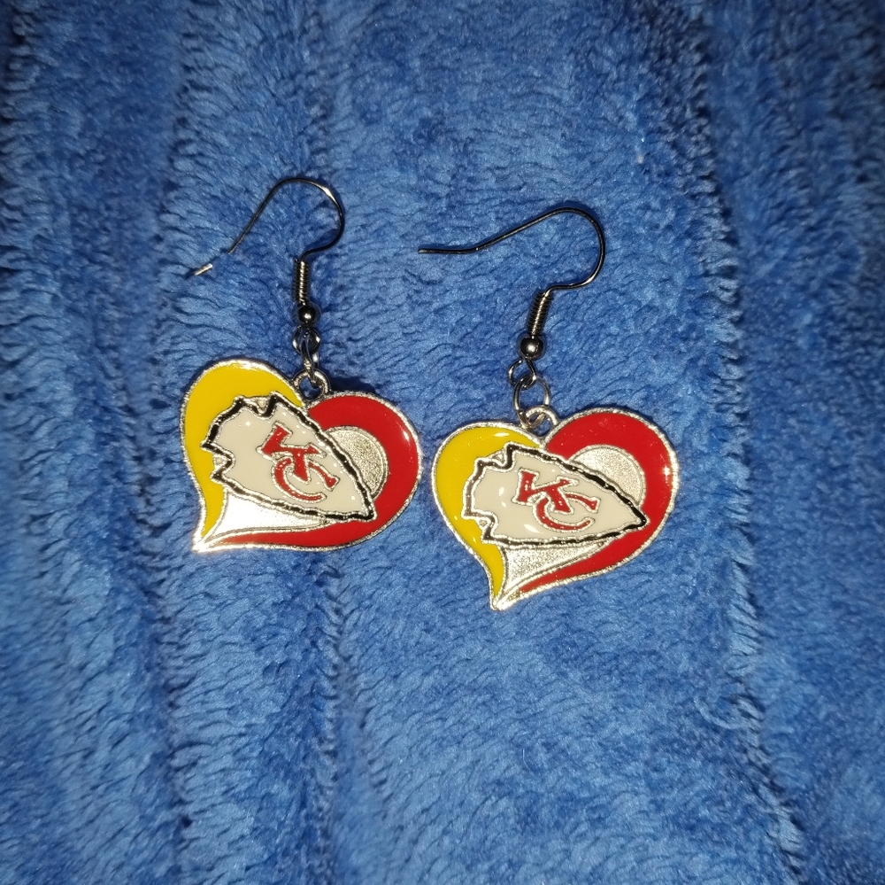 Kansas City Chiefs Earrings - Heart Earrings